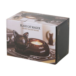 Magick Black Cat Ceramic Tealight Holder