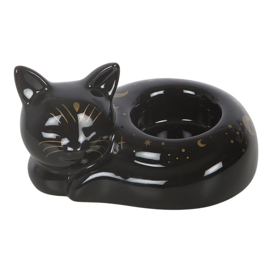 Magick Black Cat Ceramic Tealight Holder
