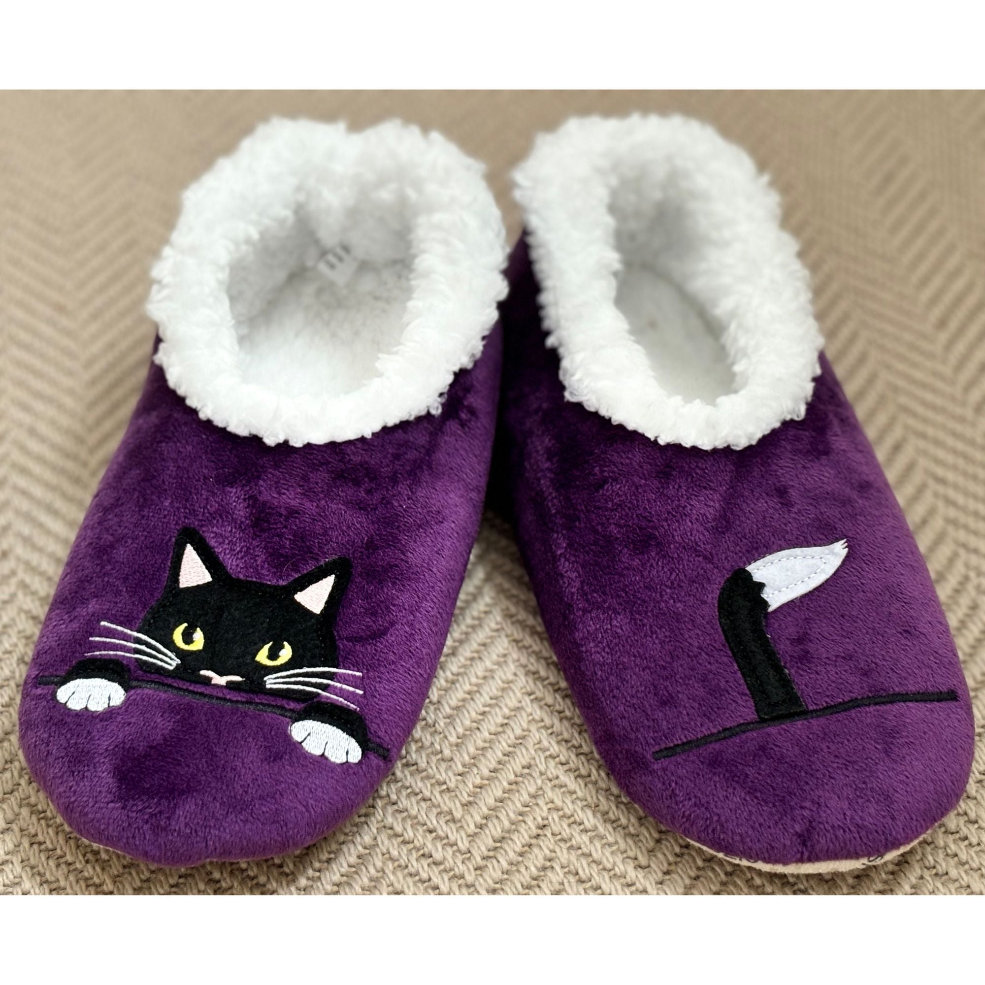 Purple Peek-a-Boo Slippers