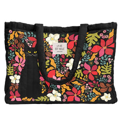 Black Cat Quilted Travel Bag