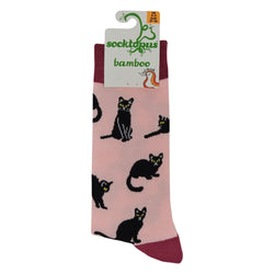 Lucky Black Cats Bamboo Socks, UK 4-8