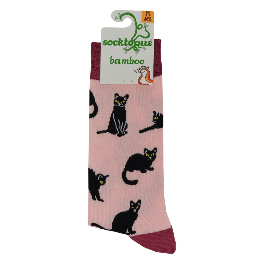 Lucky Black Cats Bamboo Socks, UK 4-8