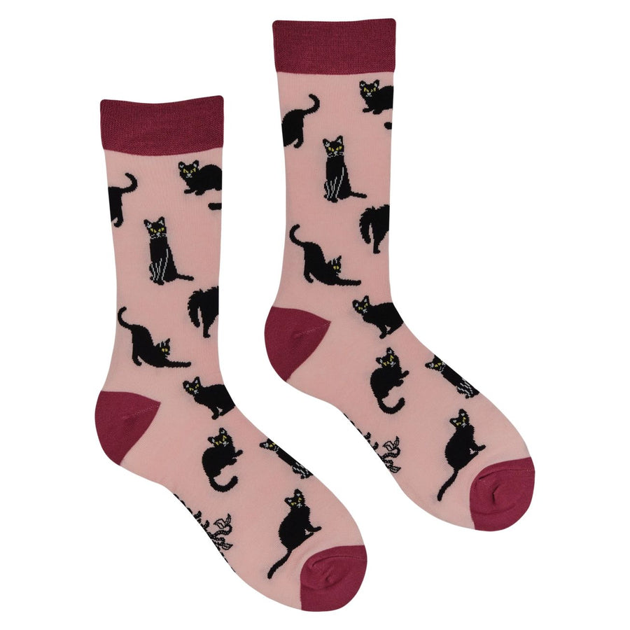 Lucky Black Cats Bamboo Socks, UK 4-8