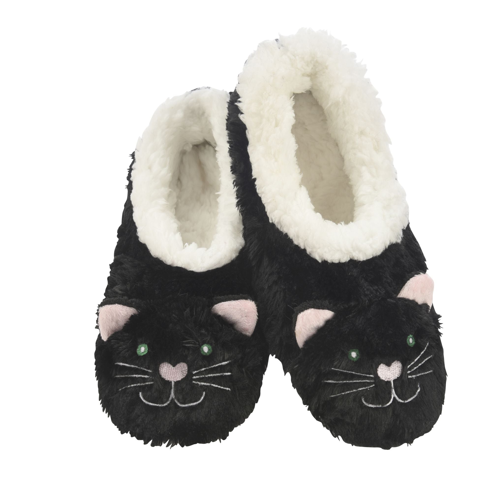 Black Cat Face Snoozies Slippers