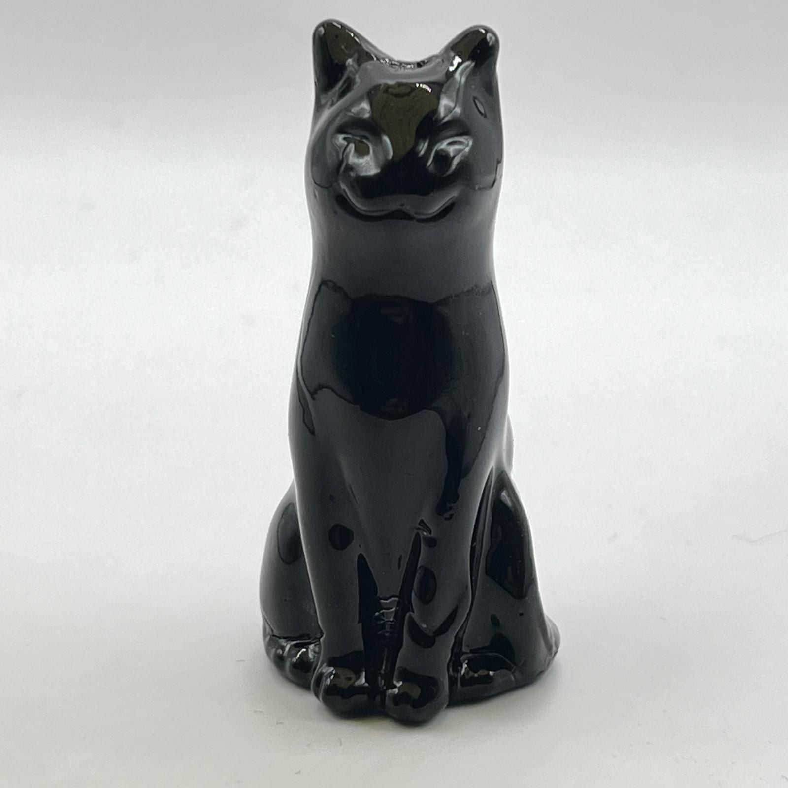 Black Lucky Glass Cat