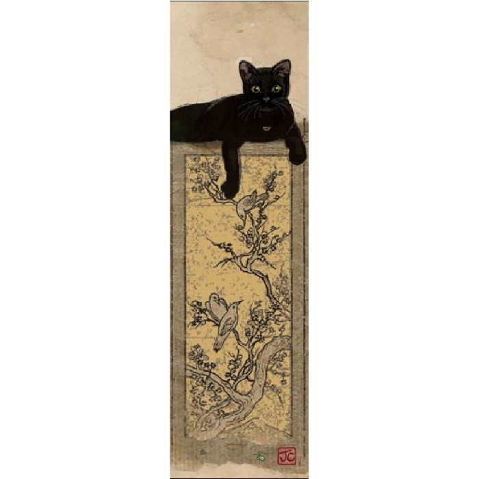 Marcador de joyas de gato dorado