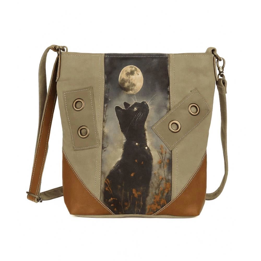 Cat and Moon Cross Body Bag