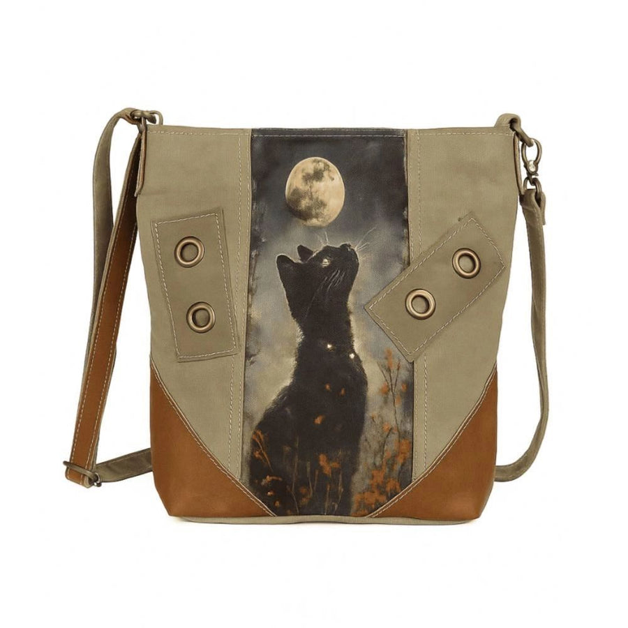 Cat and Moon Cross Body Bag