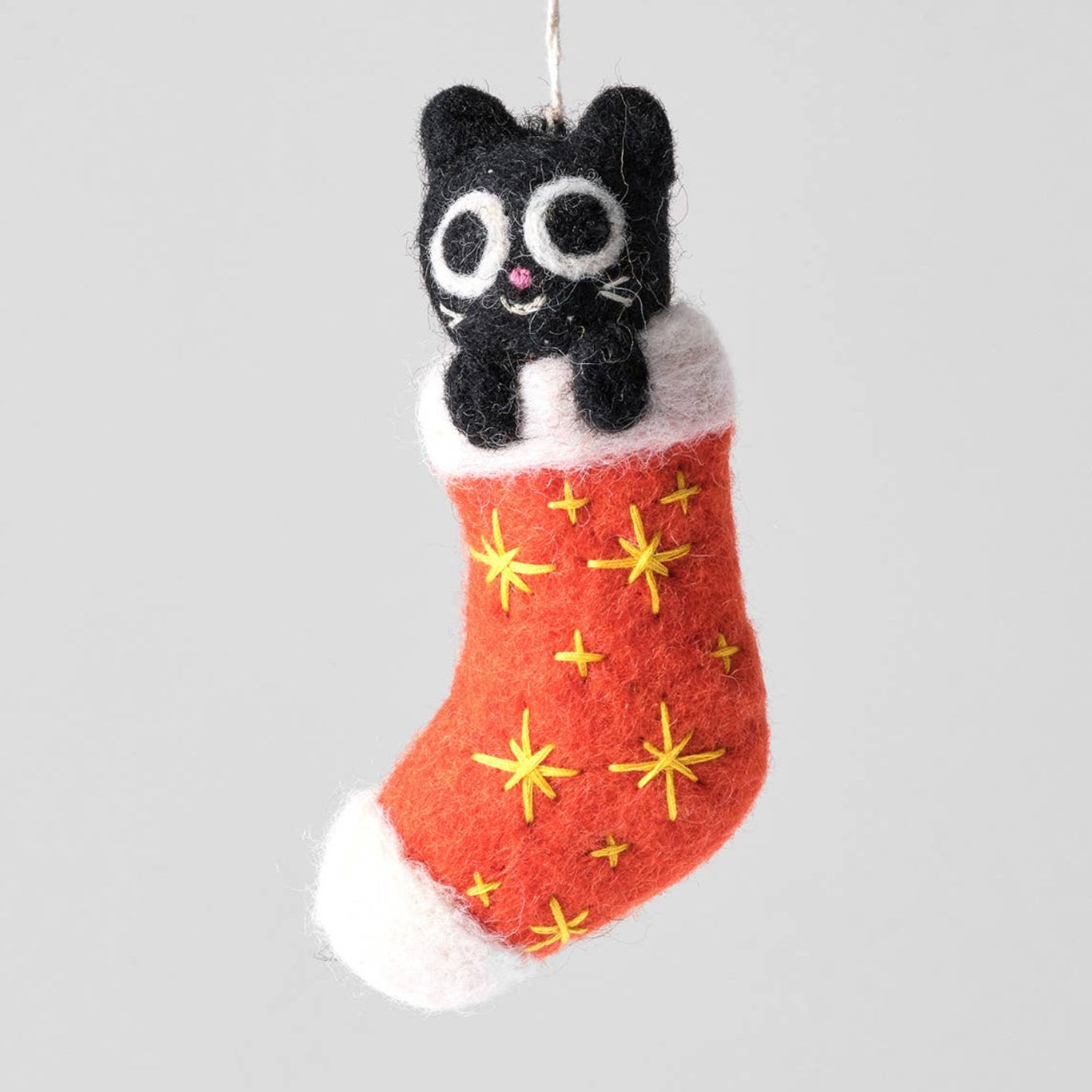 Viv, Stocking Cat Hanging Felt Decoration