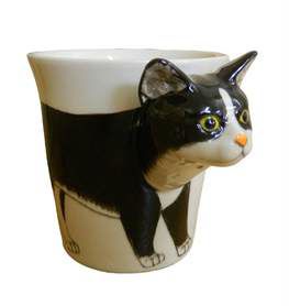 3D Black & White Cat Mug