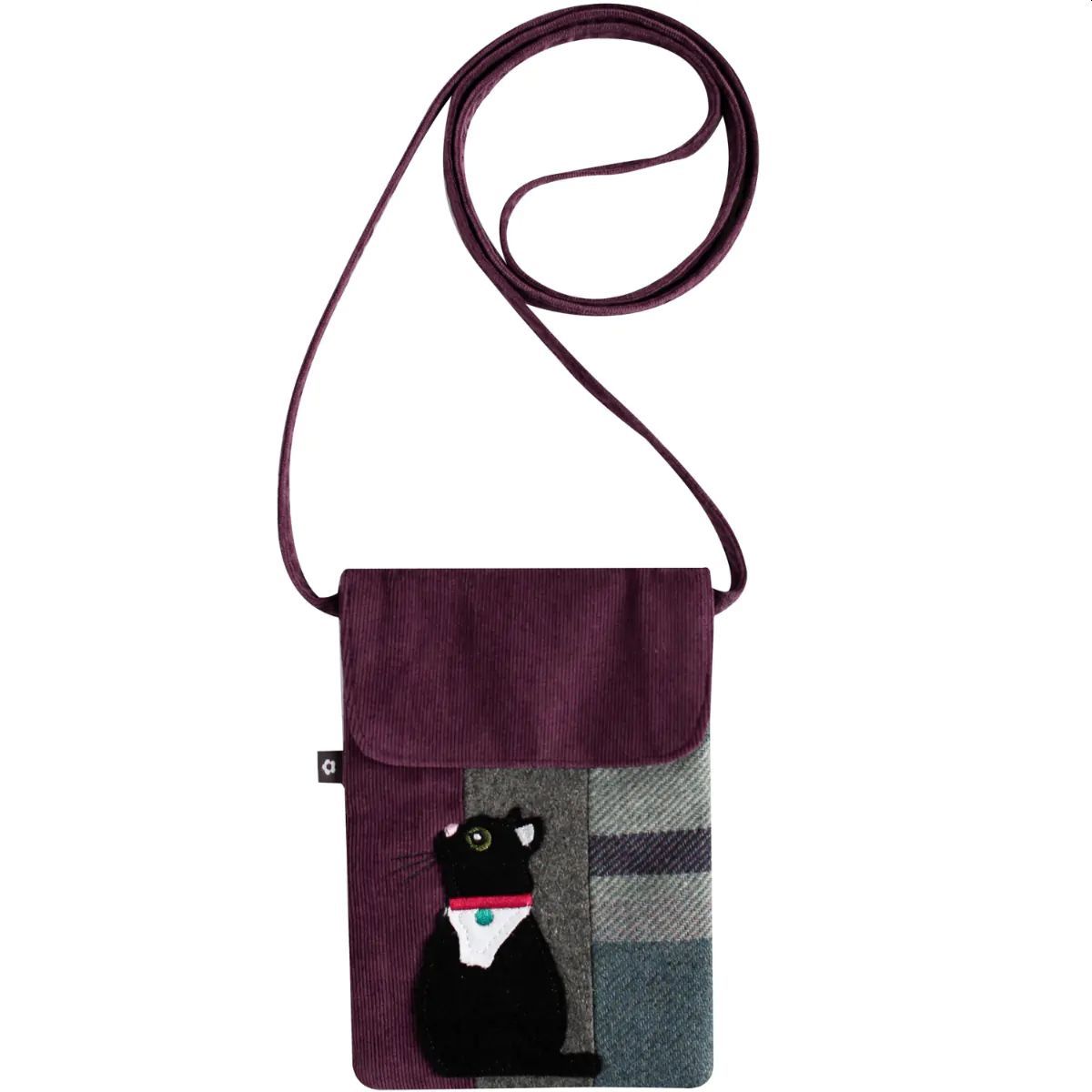 Black Cat Tweed Sling Bag