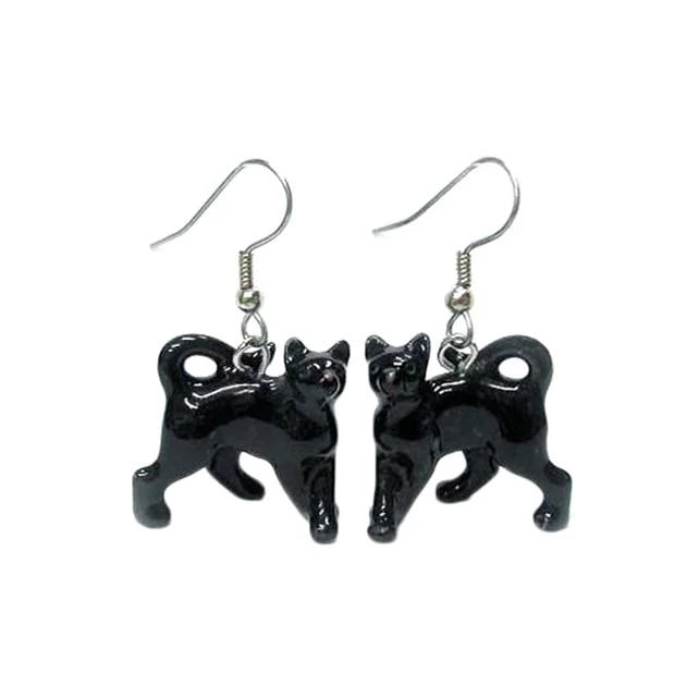 Black Cat Porcelain Earrings