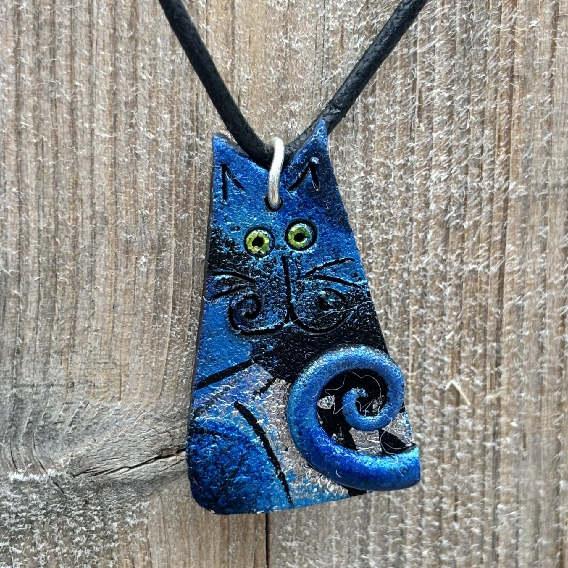Blue Cat Art Pendant