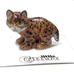 Bobcat Kitten Porcelain Miniature, The Cat Gallery