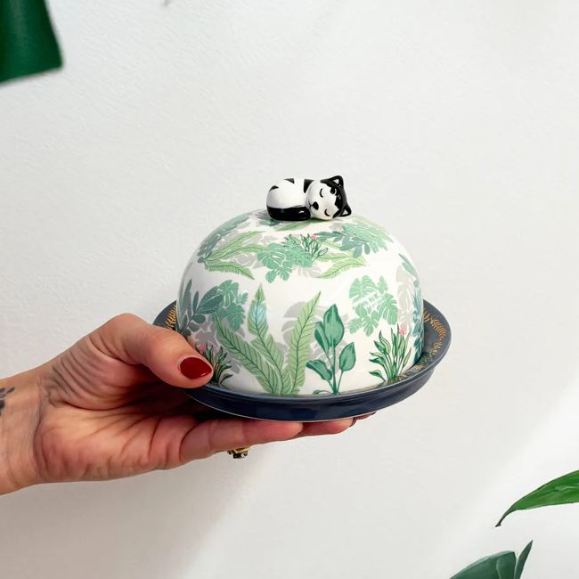 Botanical Cat Butter Dish