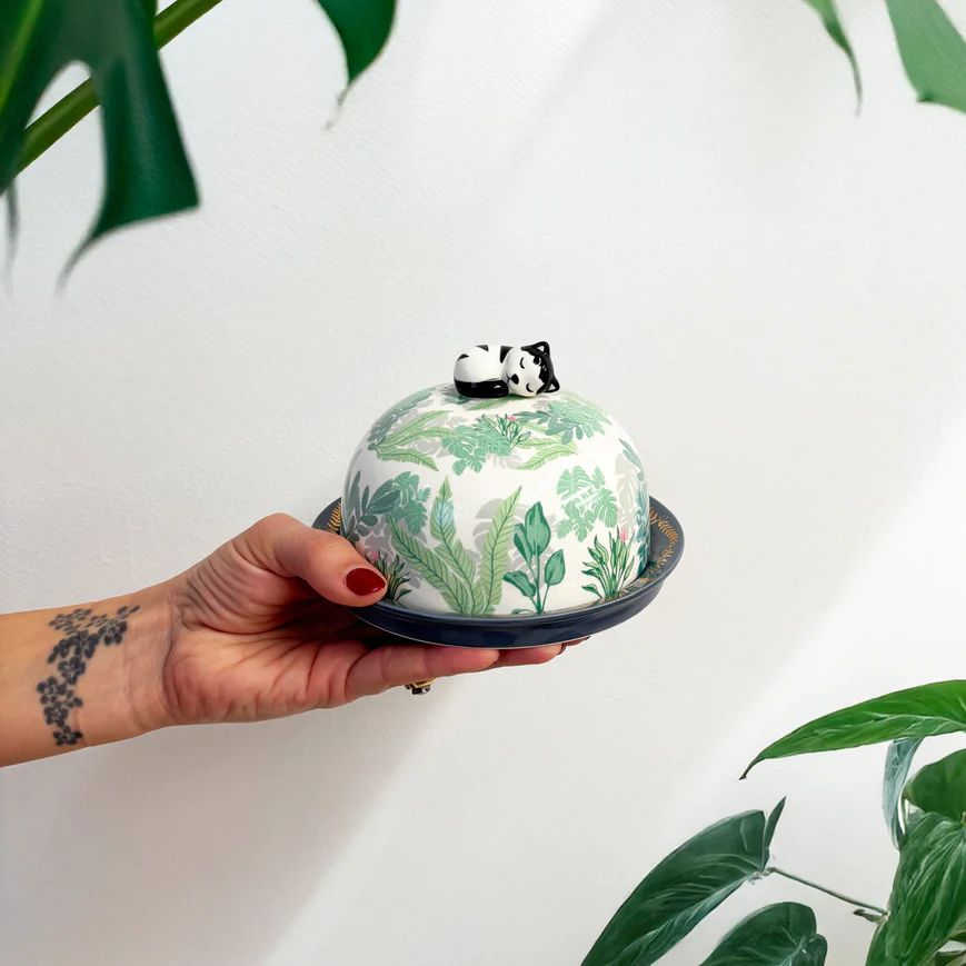 Botanical Cat Butter Dish