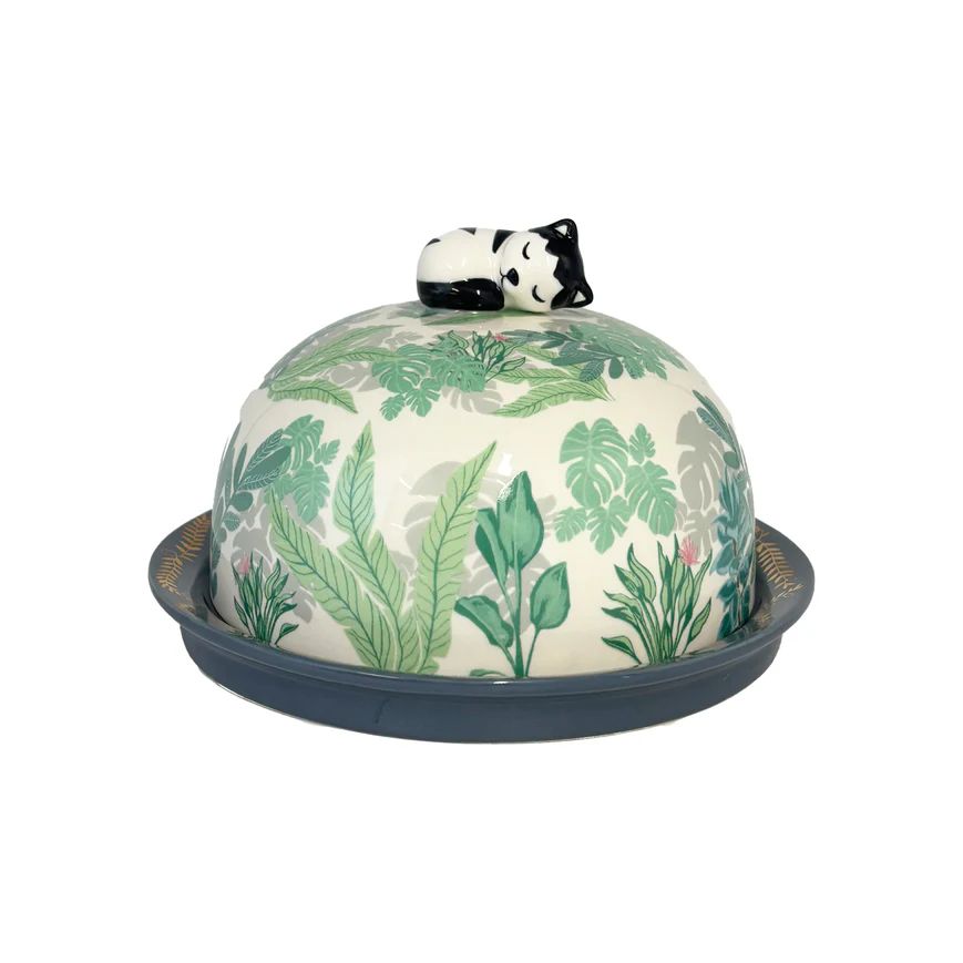 Botanical Cat Butter Dish