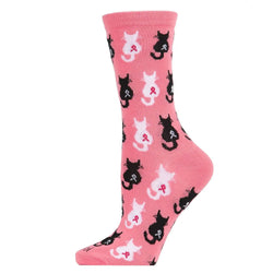 粉色丝带袜子，黑色