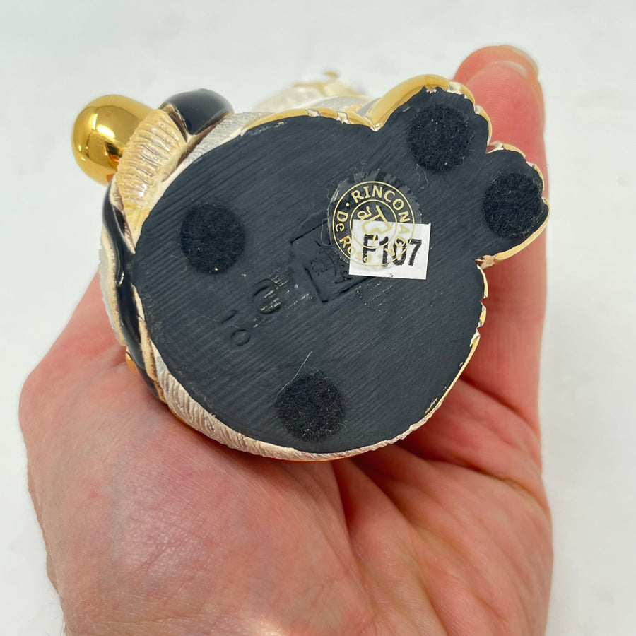 De Rosa Rinconada "Calico Cat" Figurine F107 – Handcrafted Ceramic, 24k Gold & Platinum Accents