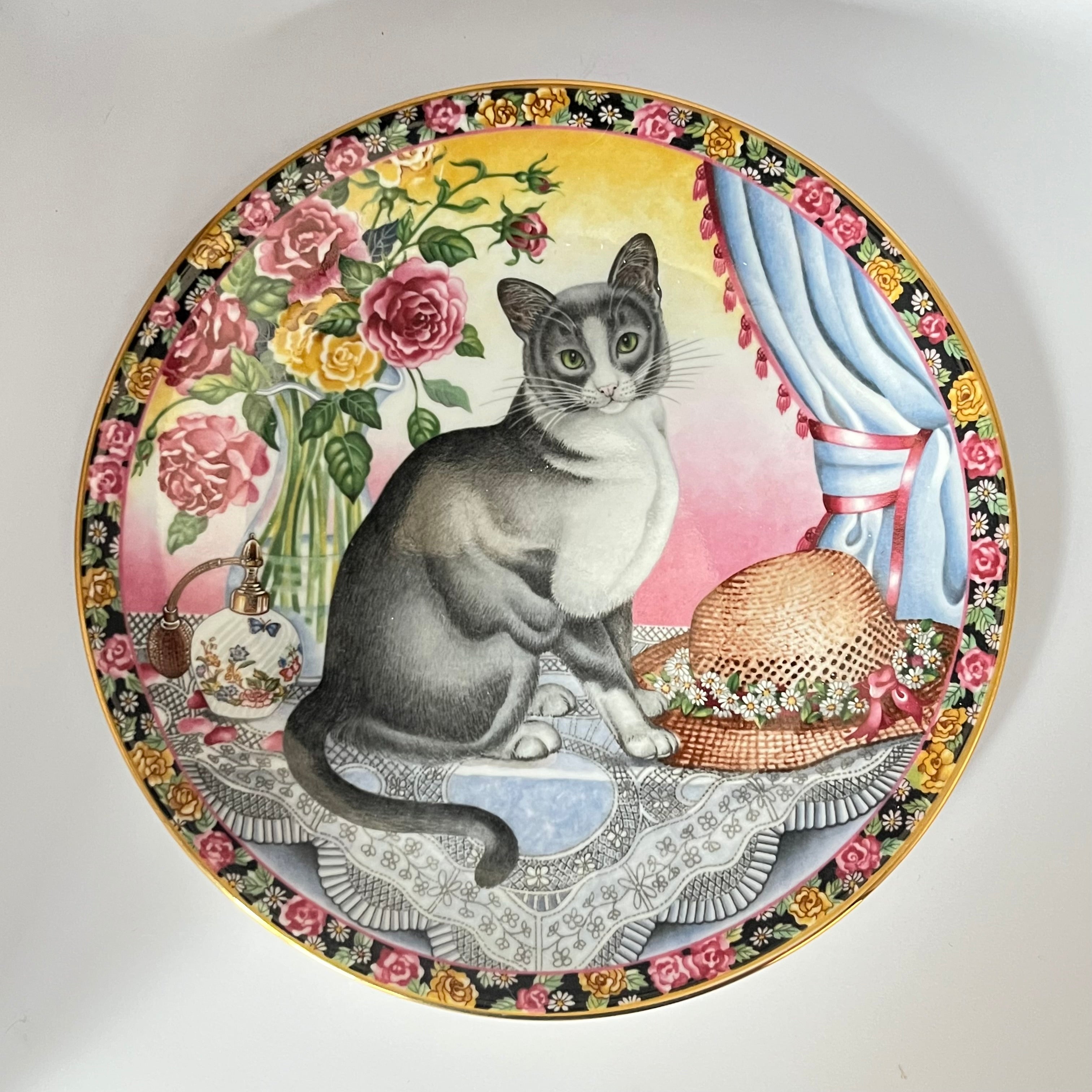 Vintage Plate Summer Cat by Aynsley