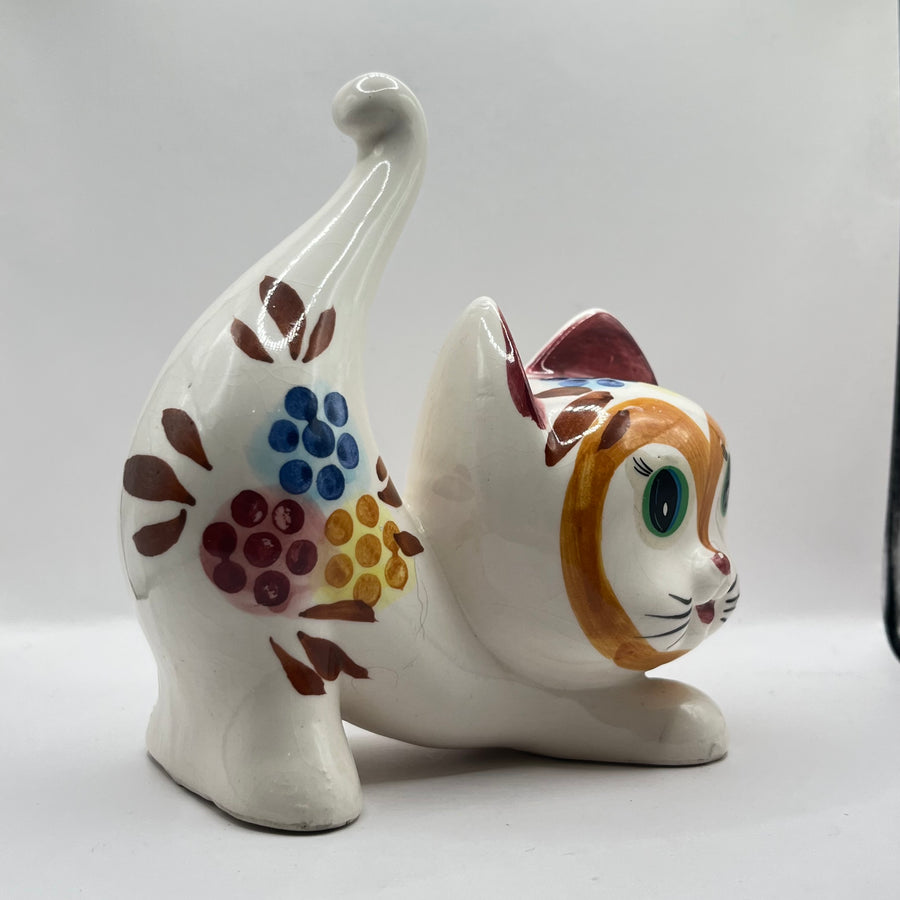 Vintage Hand Painted Tail Up Cat Pretty
