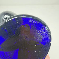 Vintage Bristol Blue Glass Cat