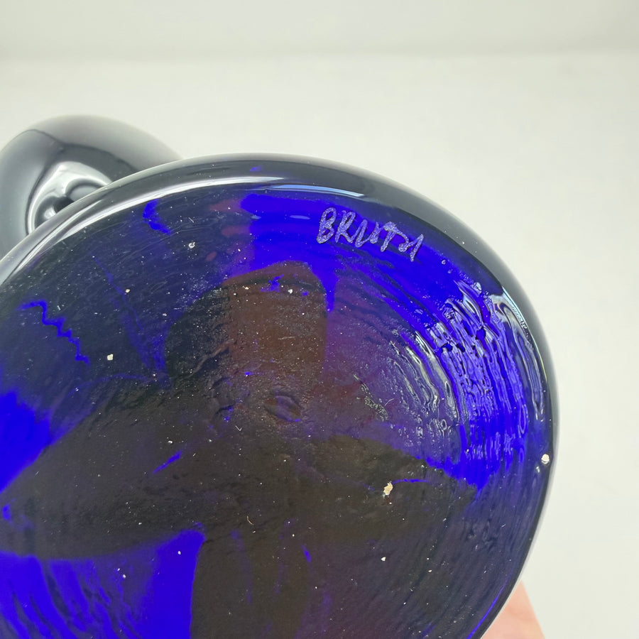 Vintage Bristol Blue Glass Cat