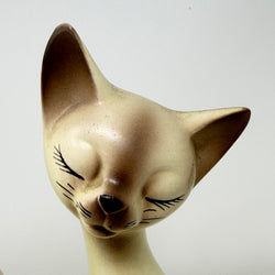 Vintage Pair of Long Necked Siamese Cats 34cm Tall