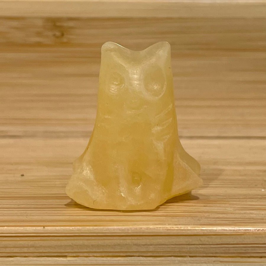 Yellow Calcite Gemstone Ghost Cat November Birthstone