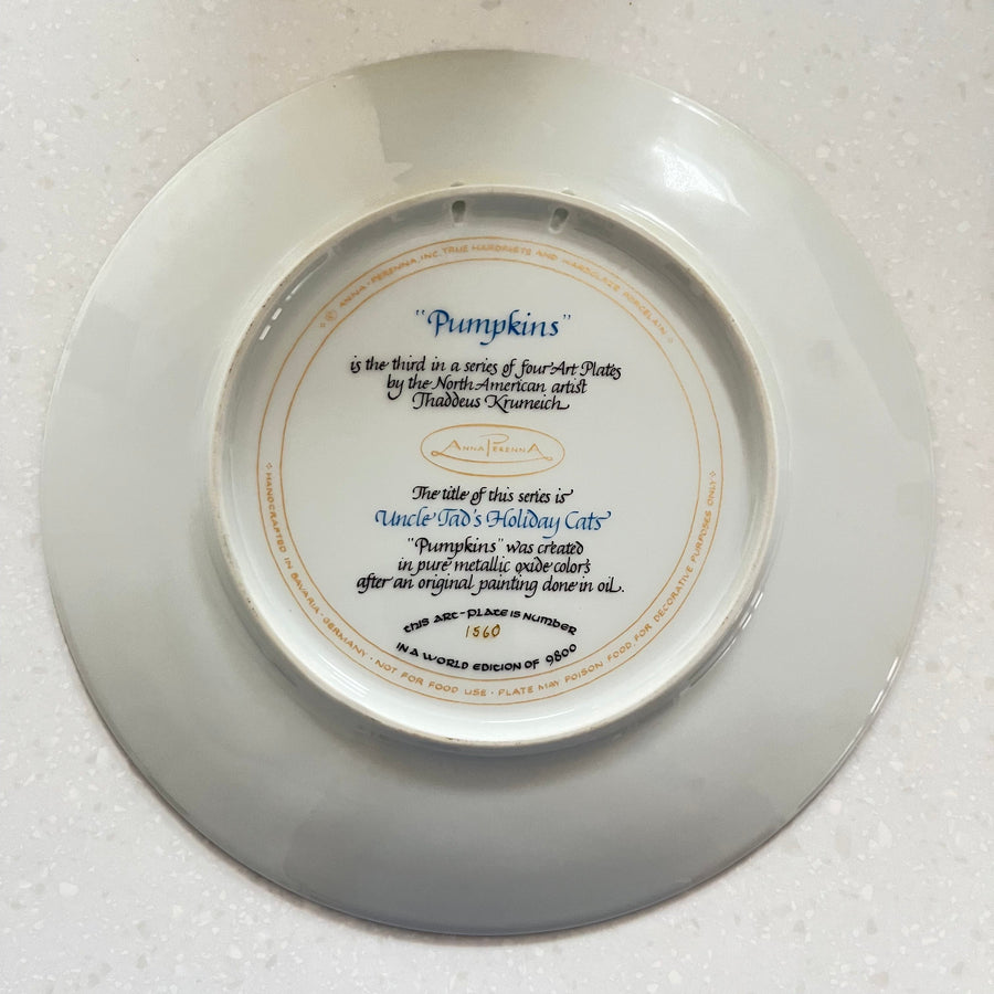 White decorative plate with text on a white background