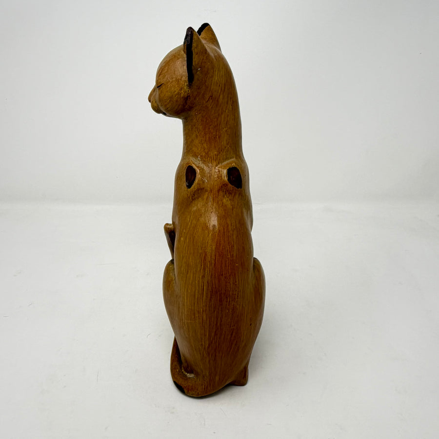 Vintage Tall Wooden Mid-Century Cat