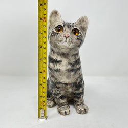 Winstanley Grey Tabby Cat Sitting Up - Size 3