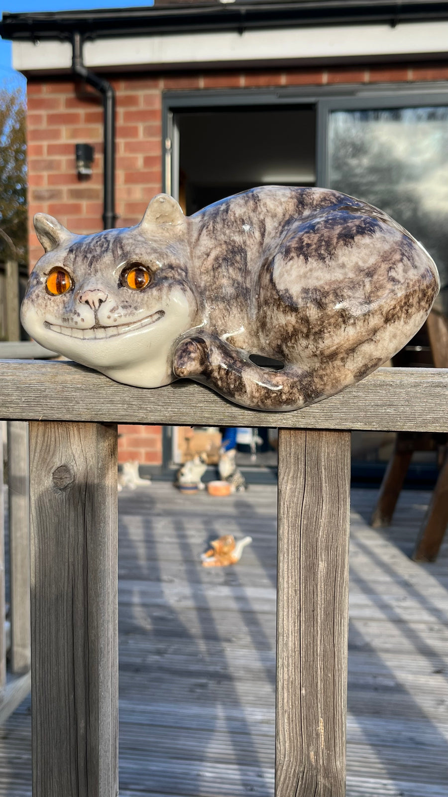 Winstanley Tabby Cheshire Cat - Size 2 (fence sitter)