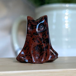Red Obsidian / Jasper Gemstone Ghost Cat