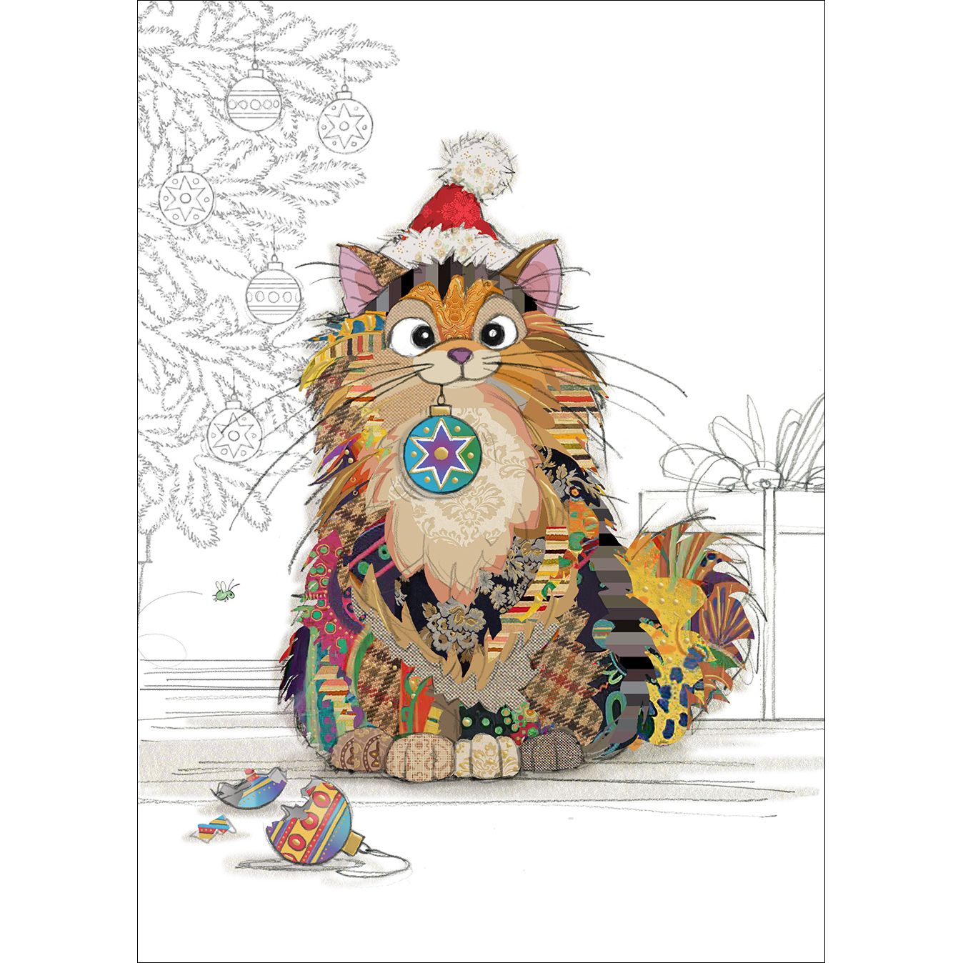 Cat Baubles Christmas Card Pack