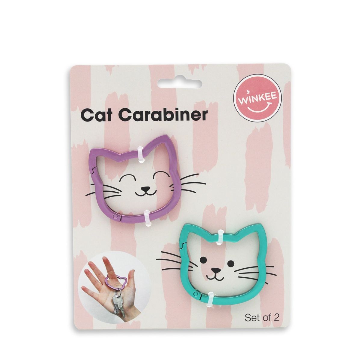 Coloured Cat Carabiner Set