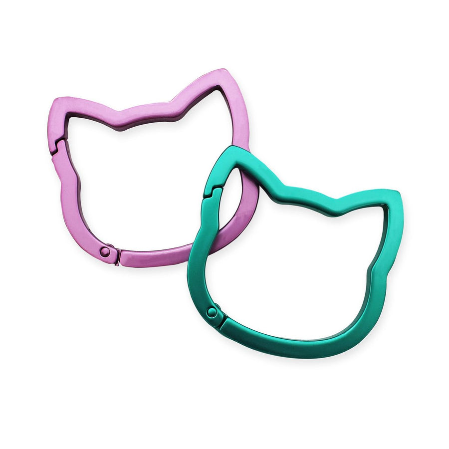 Coloured Cat Carabiner Set