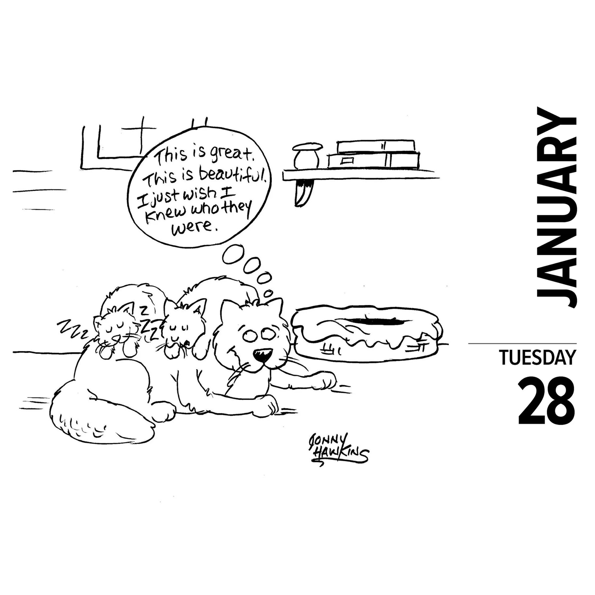 Cat Cartoon-A-Day 2025 Desk Calendar