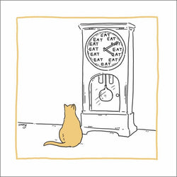 Cat Clock Greetings Card