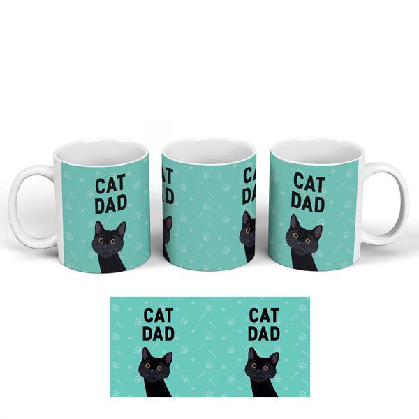 Cat Dad Mug, Black Cat