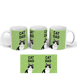 Cat Dad Mug, Black & White Cat