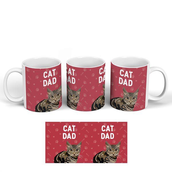 Cat Dad Mug, Tabby Cat
