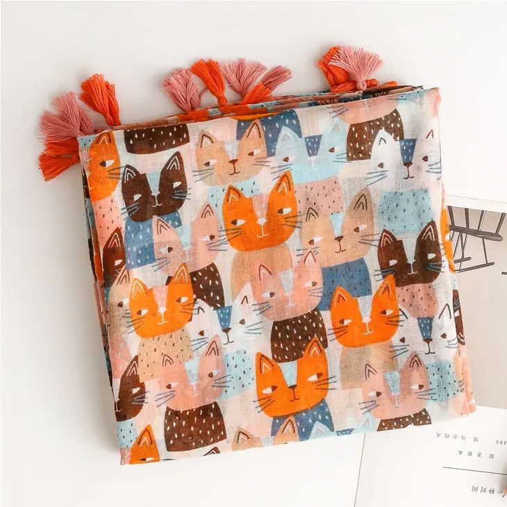 Multi Sparkle Cat 围巾，黑色