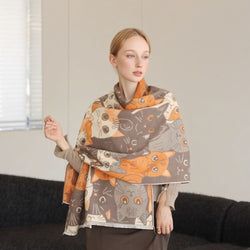 Cute Cats Winter Jacquard Scarf