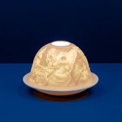 Cat Faces Porcelain Glow Dome