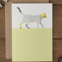 Geometric Cat Greetings Card
