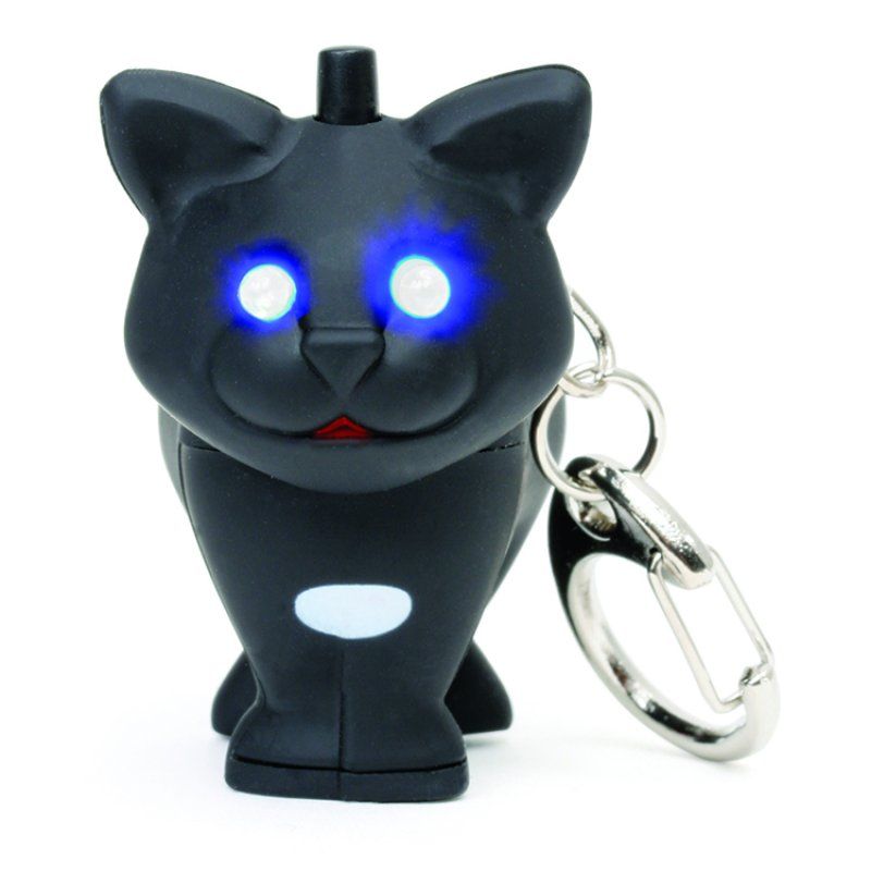 LED Cat Keyring with Miaow