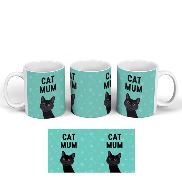 Cat Mum Mug, Black Cat