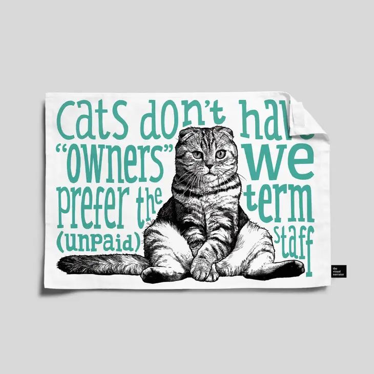 Unpaid Staff Cat Tea Towel