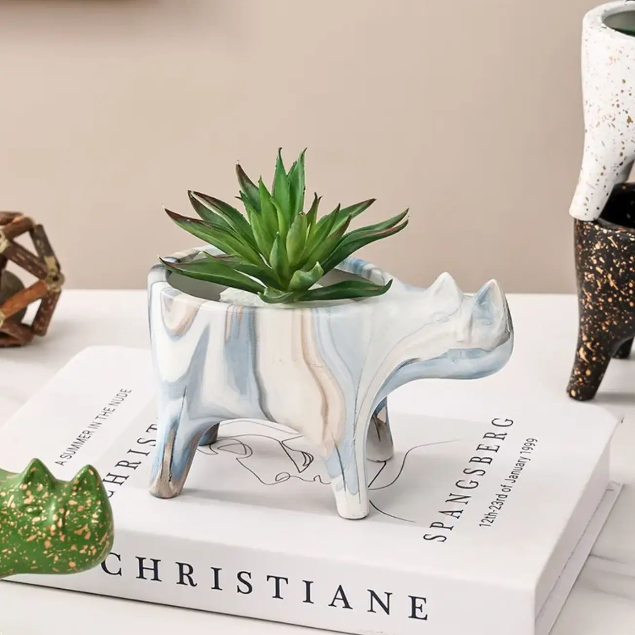 Cat Shape Ceramic Cactus Succulent Plant Pot